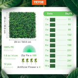 Artificial Boxwood Panel UV 12pcs Boxwood Hedge Wall Panels Artificial Grass Backdrop Wall 20X20" V952-MLCZWQ12PC20X2001V0