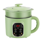 Green Electric Hot Pot with Steam Box Small Power Hot Pot Smart Cooker for Dormitory Kitchen V1294-YM0901-3113230210911