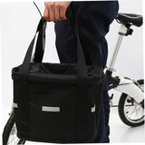 Bike Basket, 10kg Storng Bearing Foldable Bike Front Basket, Removable Dog Carrier for Handlebar, V1259-DP01-A-3016