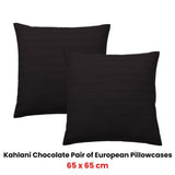 Bianca Pair of Kahlani Chocolate European Pillowcases 65 x 65cm V442-BCA-PILLOWC-KAHLANI-CHOCOLATE-EU