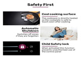 EuroChef 60cm 4 Zone Induction Cooktop, 7200W Electric, Dual Link Bridged Zone Hobs, Touch Controls V219-COKICTEC642A