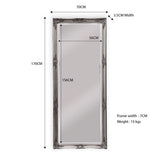 French Provincial Ornate Mirror - Antique Silver - Medium 70cm x 170cm V292-MIRR-FRN006