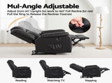 Artiss Manual Massage Recliner Chair for Living Room, Leather Sofa Lounge Reclining Chair with 2 USB RECLINER-A13-UB-PU-BK-AB