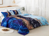 Blue Marble Comforter Set, King Size, Retro Watercolor 3-Piece Bedding Collection V745-MAB010370AJ3