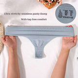 Size L Comfortable High-Waisted Women's Cotton Thong Underwear - 6-Pack in V888-ELOSUNG17905