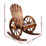 Gardeon Wagon Wheels Rocking Chair - Brown ODF-WAGON-ROCK-CC