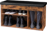 Shoe Storage Bench with Padded Cushion,Flip-Open Storage Box and Adjustable Shelf for Entryway and V178-83171