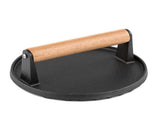 Squid Press Metal Round Patty Maker Meat Press Flattener Plate Barbecue Tool with Wood Handle for V1294-YM0626-3118230008711