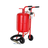 10Gal/40L Sandblaster Equipped w/Nozzle Shut-Off Valve Pressure Gauge Ceramic Nozzle Rubber Wheels V952-40LPSJ00000000001V0