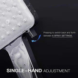 Rain Shower Head with Handheld, 6 Jet Types, High Pressure Water Saving V1263-JX-5184