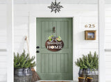 Welcome Sign for Front Door Density Board Hanging Round Plaque Front Door Sign Wreath Decoration for V1294-YM0901-3115240113911