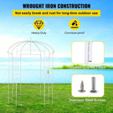 Birdcage Shape Garden Arbor, 9' High x 6.6' Wide, Heavy Duty Wrought Iron Arbor, Wedding Arch V952-TYHYGMYCBSNL9I8V7V0