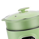 Green Electric Hot Pot with Steam Box Small Power Hot Pot Smart Cooker for Dormitory Kitchen V1294-YM0901-3113230210911