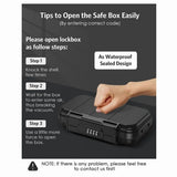 Portable Safe Box for Travel, Combination Security Case LockBox with Code, Waterproof Anti-Theft V1369-AZ3-W-11432