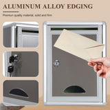 Aluminium Alloy Mailbox with Lock Grey Wall Mountable Mailbox for Secure Storage V1366-AZ2-W-18729