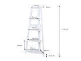 Levede 5 Tier Corner Shelf Wooden Storage White BO1013-WH