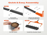 Rolling Lawn Aerator, 410mm Manual Push Aerator Roller with 42 Spikes & 60 in Long Handle, Fillable V952-STJCPQQGTS15QOZLO001V0
