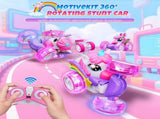 Unicorn remote control car for girls, 360&deg rotating four-wheel drive stunt remote control car with V1105-YAYKC-01