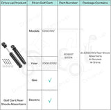 Rear Shock Absorbers for EZGO RXV Golf Cart Gas Electric Models 2008-2013.2,Replaces 603637 611724 V1259-DP01-A-5471