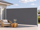 Instahut 2X3.5M Side Awning Retractable Privacy Screen Outdoor Sun Shade Grey AWN-B-SIDE-FC-2X35-DG