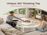 Artiss Lift Top Coffee Table Centre Table with Rotating Top Hidden Storage White FUR-AC-COF-01-WH