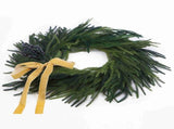 Artificial Norfolk Pine Wreath 60cm Faux Xmas Green Pine Hanging Wreath with Blueberry Bow for Front V1294-YM0901-240830FB05-3