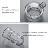 Handmade glass teapot for the stove with removable glass tea infuser - 2-in-1 flower teapot V1259-DP01-BO-385
