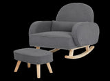 Levede Fleece Rocking Chair with footstool CH1132-GY