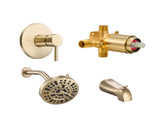 Tub and Shower Faucet Set, Complete with 127 mm Rainfall Shower Head and Bathtub Spout, 8-Setting V952-YGHLLTZHHWHWLKQ5W001V0