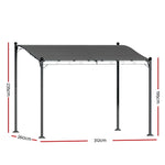 Instahut Gazebo Marquee 3m Outdoor Event Wedding Tent Camping Party Shade Iron Art Canopy Grey GAZEBO-IR-AR-HF-3X25-GY-AB