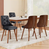 1 Set of 4 Artiss Dining Chairs Black PU DINC-TW-2004-PU-BKX4