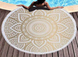Round microfiber mandala beach towel hippie boho beach towel with tassels oversized wrap blanket tr V1237-ZY-203-0816