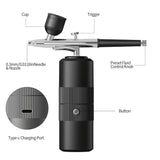 Green Portable Wireless Airbrush Kit, Versatile for Nail Art, Painting, Makeup, and Model Making V1232-MJYSPJ003