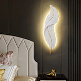 1Pack Modern Feather Wall Sconce LED Decorative Wall Light with Artistic 3D Feather Design & Soft V1107-CS-JNWZTBFS13