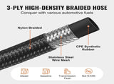 6AN Fuel Line Kit, 6.1 m Fuel Hose Kit, 0.86 cm Nylon Stainless Steel Braided Fuel Line V952-QCYYRYRGNLBZSYIKSV0