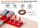 Aluminum Alloy Cabinet Handle Drilling Jig with Adjustable Cross Sliding Structure for Precise Hole V1341-ZY-A7LKDZNE-RED