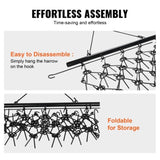 Drag Harrow, 4'x4' Heavy-Duty Chain Harrow with 69 Teeth, ATV UTV Tractor Attachments Field Drag Mat V952-LPGDK4X4FT0067AQTV0