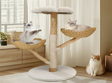 Solid Wood Cat Tree with 3 Branches & Baskets V767-P-XM1668