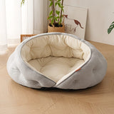 Semi-Enclosed Pet Bed with Plush Comfort and Anti-Slip Base Ideal for Cats and Small to Medium V1341-ZY-R2BJ25BQ-L-PINK