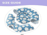 2-in-1 Plush Donut Cat Tunnel Bed, Checkered Pattern Pet Cave with Interactive Hanging Ball, V1341-ZY-KVYCZZ7X-BLUE