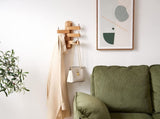 Oak Coat Rack, Wooden Wall Mounted Coat Rack for Entryway, Living Room, Bedroom, Bathroom V1188-ONE72-01254-1