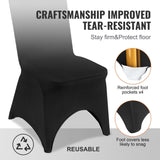50 PCS Black Chair Covers Polyester Spandex Stretch Wedding Party Banquet V952-ZYT50PCSHSGXYT001V0