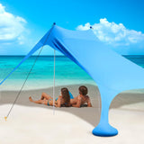 300*300*200CM 2 Poles Beach Tent Shade Canopy with UPF50 Protection Sun Shelter Portable Camping V1107-132-91929-RED3