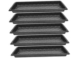 5-Pack Black Plastic Planter Trays with Drainage Holes for Gardeners and Plant Propagation V1192-AZ-W-26851