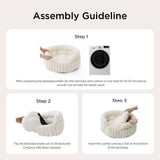 Cat Bed Fluffy Cat Bed Round Cat Bed Cat Furniture Cat Comfort Machine Washable - White - Size 26in V1107-135-50760-WHT-26IN