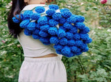 Hand-Crocheted Rose Round Blanket A versatile romantic gift that brightens everyday warmth. V1232-MGHT008