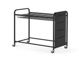 Artiss Pants Trolley Mobile Clothes Rack Clothing Stand with 30 Hangers Wheels Storage Organizer Bag HANGER-B-14-WHEEL-BK
