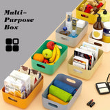 Plastic Storage Basket, 7 Pack Stackable Storage Baskets With Handles For Kitchen Shelf, Bathroom, V1188-MS-227-1172