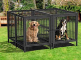 Giant Dog Cage Indoor Outdoor Super-Hard Metal Kennel Pet Playpen W Tray&Divider V767-P-XL139-A-G11