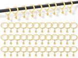 36 Pack 1.65 inch Curtain Ring with Clips, Smooth Quiet Plastic Insert 2.08 inch Diameter Brushed V1366-AZ2-W-15144